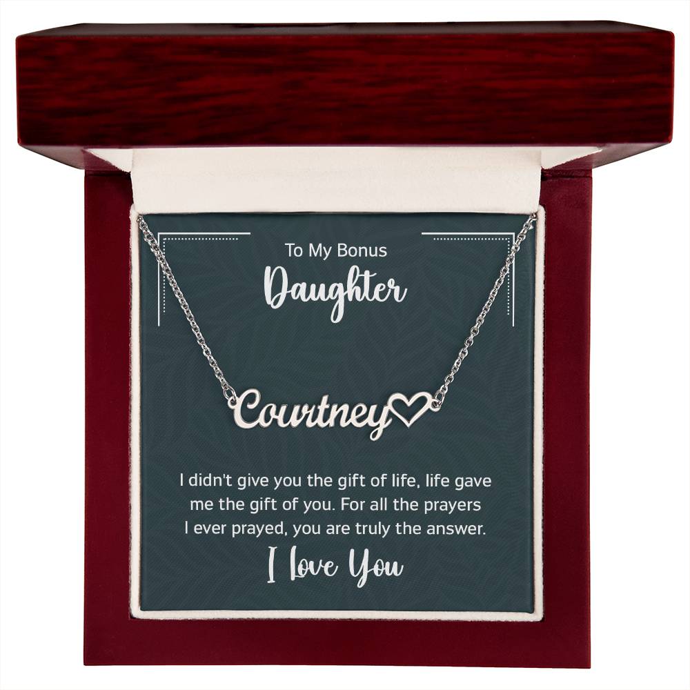 Heart Name Necklace - For Bonus Daughter